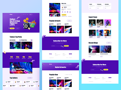 NFTrade - NFT Marketplace Website Template (pack) agency website art artwork design digital artwork ecommerce landingpage nft nft art nft marketplace nft store product ui ux