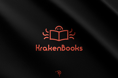Logo for book store KrakenBooks black logos book booklogo books bookslogo brand branding design graphic design icon illustration illustrator kraken logo logos red logos vector