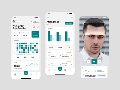 Workia - HR Mobile App attendance attendance log business clock in clock out employee employee management face scan hr hr mobile app hris human resources management mobile mobile app payroll saas scan work working hour
