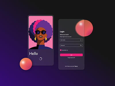 Mobile App UI - Login screen app branding design mobile ui