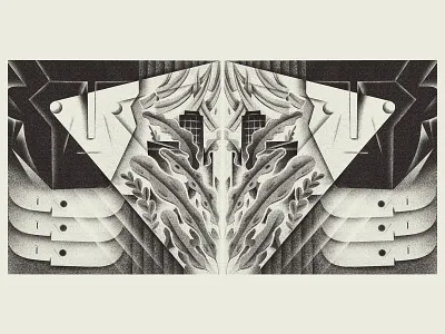 PostLife 08 abstract digital art dystopia editorial face faces future futuristic illustration people plants procreate robots utopia vision