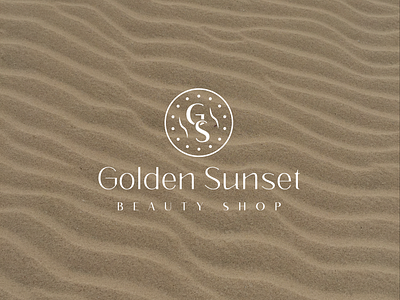 Logo for beauty shop Golden Sunset adobe illustrator beauty beauty shop brand branding design designer graphic graphic design icon illustration illustrator logo sand sand background vector white