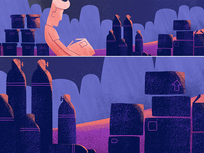 Organize your content boxes illustration organizing packing textured