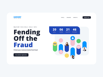 Webinar main page design illustration typography ui vector web website