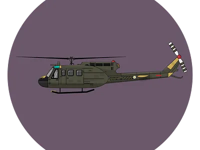 1967 BELL UH-1H “HUEY” 🪖🚁 avation helicopters illustration plane