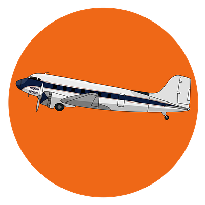 DC-3 DOUGLAS avation illustration plane