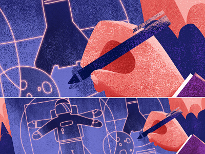 Refining the plan astronaut blueprint illustration plan schematic spaceship textured