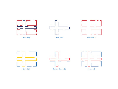 FlagIcons denmark design faroe islands finland flag design flags iceland icon icondesign icons line line art line flag lines minimalistic norway sandro sweden vector