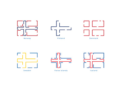 FlagIcons denmark design faroe islands finland flag design flags iceland icon icondesign icons line line art line flag lines minimalistic norway sandro sweden vector