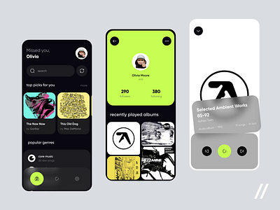 Music App android animation app app design app interaction design interaction interface ios mobile mobile app mobile ui motion music music app playlist profile steraming ui ux