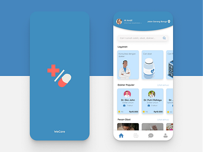 WeCare - Health App application apps clean design health health app medical medicine mobile mobile app ui ux