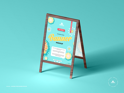 Free Wooden Banner Mockup stand mockup
