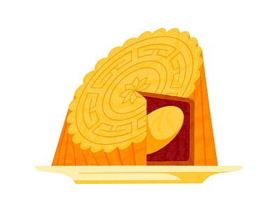 🥮 food illustration mid autumn festival moon cake procreate