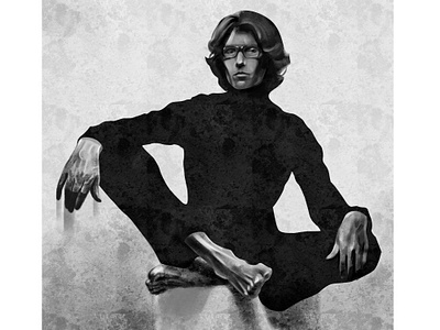 Yves Saint Laurent 2dart bw digitalart digitalpainting digitalportrait illustration illustrationartist illustrator photostudy portrait portraitart ysl yvessaintlaurent иллюстрация портрет