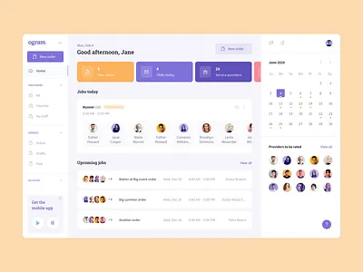 Staff Management Platform assign job crm dashboard hire hr management main page mentalstack product design projects sidebar staff platrorm uiux user interface web application
