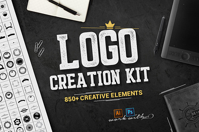 Logo Creation Kit - Mockup / Template atn branding design free graphic design icon icons illustration logo mokups pack photoshop ui vector