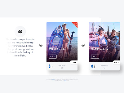 Slider element article slider design element figma seabiker slider ui water bike webdesign