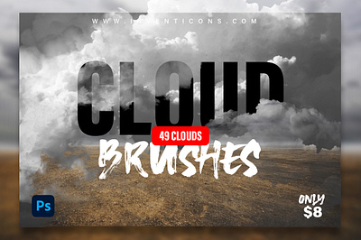 49 Cloud Brushes atn branding brushes design graphic design illustration latest motion graphics new pack photooftheday photoshop trendy