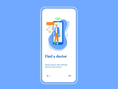 Onboarding Healthcare App UI Animation animation app branding design graphic illustration interaction interface mobile motion graphics onboarding screen splash ui ux