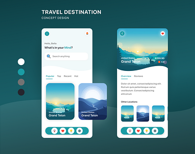 Travel Destination Mobile clean destination flat flat artwork flat icons mobile app simple travel ux design white