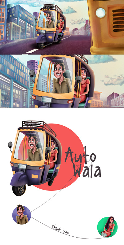 Auto Wala art book cartoon character making create character free hand drawing illustration