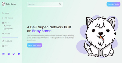 BabySamo DEX & P2E 3d blockchain crypto defi dex graphic design illustration ui web3