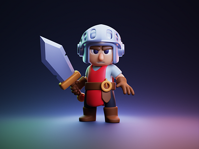 3D Stylised Character illustration- Dungeon Knight 3d 3dillustration blender blender3d character illustration charcter modeling design illustration logo