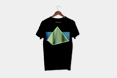 3D pyramid neon design 3d illustration 3d t shirt design custom t shirt design illustration neon design neon tshirt pyramid illustration