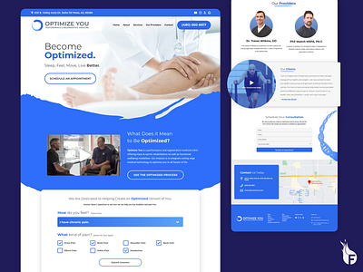 One-Page Responsive Website - Optimize You arizona blue design graphic design healing massage medicine nocode onepage sketch app sports ui web design website