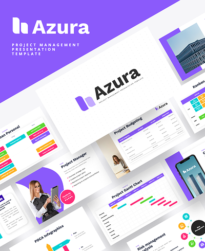 Azura - Project Management Template branding business creative design keynote layout minimal portfolio powerpoint presentation professional project management template