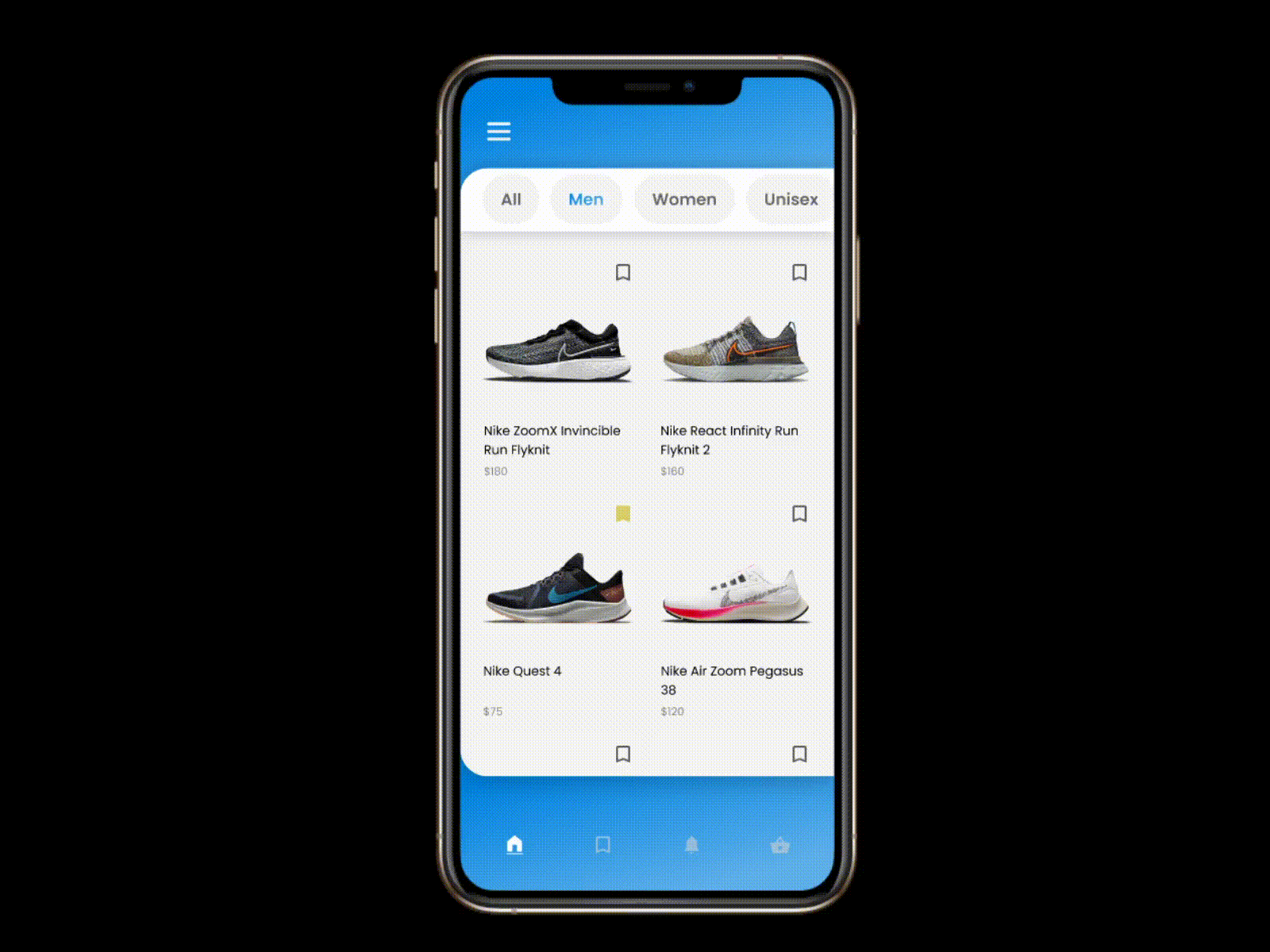 Example of Shoe Shopping App Concept