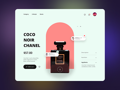 E-Commerce Landing Page apps branding business design ecommerce illustration interaction landing page noir perfume product ui ux web ui