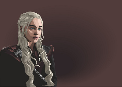 Daenerys Targaryen Portrait Illustration adobe adobe illustrator daenerys targaryen design graphic design illustration portrait