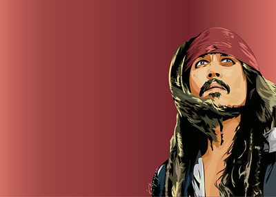 Captain Jack Sparrow Portrait Illustration adobe adobe illustrator captain jack sparrow design graphic design illustration portrait