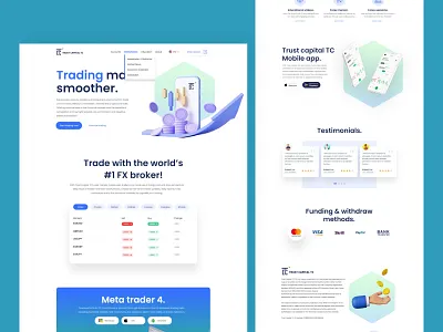 Forex broker company in uae - website redesign 3d design forex broker forex trading graphic elements illustration landing page ui ux website redesign work