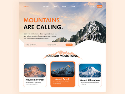 Mountain Hiking Landing Page hikinh landing page mountain travel travel landing page ui