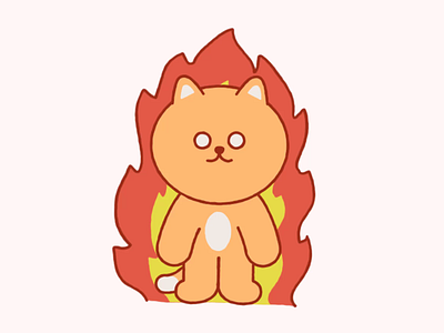 An angry cat生气的淡淡猫 ae angry animation attack cat character fire illustration motion