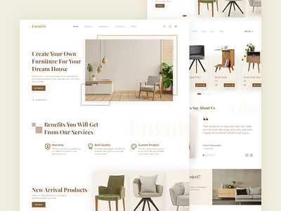 Furnish - Furniture Store Web Landing Page calm clean clear design furniture indonesia interface landingpage simple ui uidesign uiux user userinterface warm web website