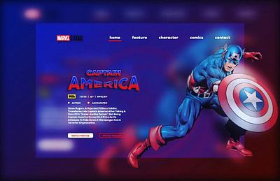 Captain America UI/UX design Concept branding captain marvel gaming website graphic design landing page ui uiux ux