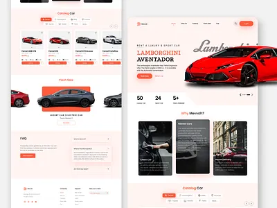 Mevvah - Car Rental Landing Page car car rent car sale cars clean design landing landingpage orange rent rental trend ui ux web website