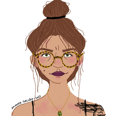 Imagined Self character design girl girl power glasses illustration portrait procreate woman