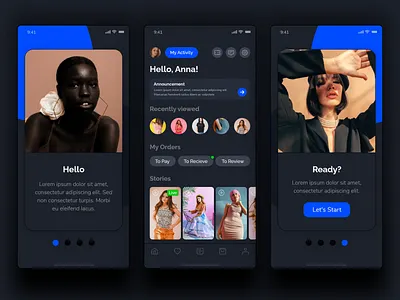 Slada Dark — eCommerce App Template app dark dark mode ecommerce fashion shop shopping stor template ui ui design ui template xd