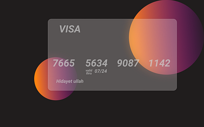 Transparent VISA card design icon ui ux