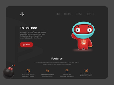 Game Introducing Landing 3d color cta button dark design game icons illustration logo ui uix ux