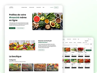 Groceries e-commerce website au bon jardinier e boutique e commerce e shop fruits green groceries landing landing page market modern online ui vegetables web webdesign