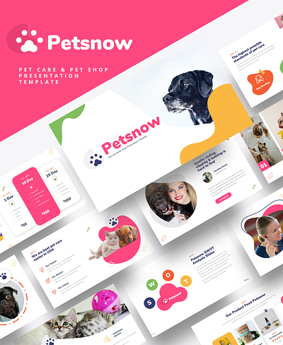 Petsnow - Pet Care Presentation Template branding business creative keynote layout minimal pet shop petcare portfolio powerpoint presentation professional visual
