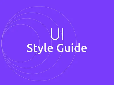 UI Style Guide Design guide style ui ux website