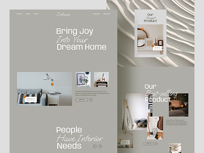 Dehaus Store Landing Page classy clean decoration furniture home interior minimalist modern realestate store ui website