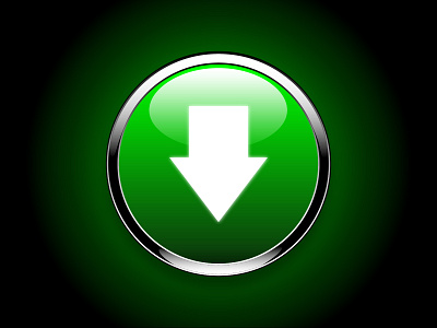 Glossy Download Button. arrow backlight button cyber download glossy green web