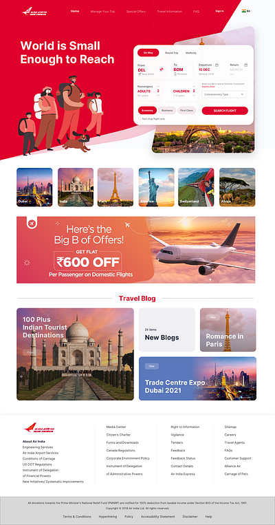 AirIndia Website Redesign Concept branding concept design landing landing page redesign ui ux web website